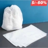 Set 50 Túi Đựng Giày Vải Không Dệt Đa Năng, Miệng Dây Rút Trắng Bảo Quản Giày