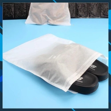 Set 50 Túi Đựng Giày Vải Không Dệt Đa Năng, Miệng Dây Rút Trắng Bảo Quản Giày 4