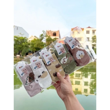 Set 5/10 Đôi Tất Chống Trơn Trượt Bé 0-3 Nhiều Mẫu Nhiều Màu - 40.999 VND