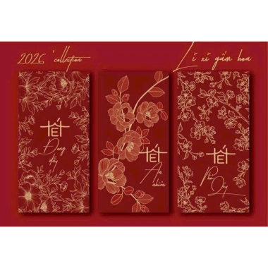Set 6 Bao Lì Xì Tết Gấm Hoa 2.026 - Thiết kế sang trọng, tinh tế, chỉ 17.000đ
