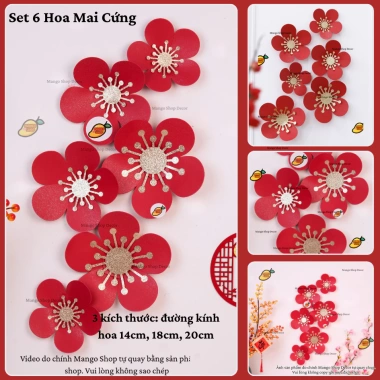 Set 6 Bông Hoa Mai Nhụy Vàng Kim Dán Tường Trang Trí Tết, Giá 55.000 9 Set 6 Bông Hoa Mai Nhụy Vàng Kim Dán Tường Trang Trí Tết, Giá 55.000 9