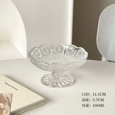 Set 6 Đĩa Thủy Tinh Đựng Mứt Tết Dona Home - Bát Hạt Dưa & Bánh Kẹo Họa Tiết 3
