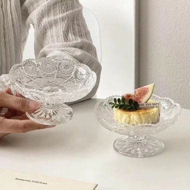 Set 6 Đĩa Thủy Tinh Đựng Mứt Tết Dona Home - Bát Hạt Dưa & Bánh Kẹo Họa Tiết 7