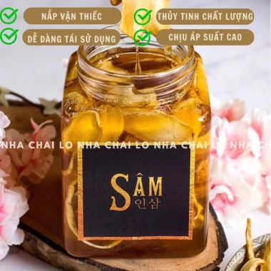 Set 6 hũ vuông đựng mật ong, gia vị, thực phẩm - Lọ thủy tinh nắp thiết 50‑500ml, giá 67.000₫