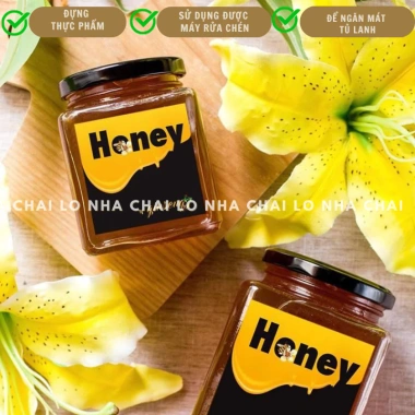 Set 6 hũ vuông đựng mật ong, gia vị, thực phẩm - Lọ thủy tinh nắp thiết 50‑500ml, giá 67.000₫