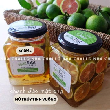 Set 6 hũ vuông đựng mật ong, gia vị, thực phẩm - Lọ thủy tinh nắp thiết 50‑500ml, giá 67.000₫