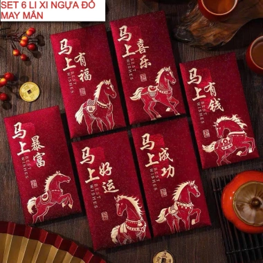 Set 6 Lì Xì Mẫu Mới Nhất Tết 2.026 - Giá chỉ 18.900₫ - Simba Store Có Sỉ