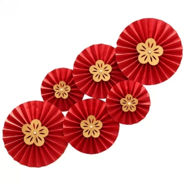 Set 6 Quạt Đầu Lân Đỏ – Phụ Kiện Tráng Trí Tết Nguyên Đán Khuyến Mãi Giá 5.000₫ 8