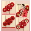 Set 6 Quạt Giấy Đỏ + Dải Giấy Gợn Sóng Trang Trí Tết 2.026, Giá 19.000₫ 2