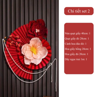Set 6 Quạt Giấy Đỏ Tết 2.026 - Cưới, Nhà, Trường - Faco Accessory 9.497 VND 5