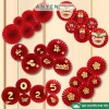 Set 6 Quạt Giấy Đỏ Trang Trí Tết 2.026 Dán Tường May Mắn - Họa Tiết Giá 11.000đ