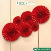 Set 6 Quạt Giấy Đỏ Trang Trí Tết 2.026 Dán Tường May Mắn - Họa Tiết Giá 11.000đ 3