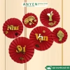 Set 6 Quạt Giấy Đỏ Trang Trí Tết 2.026 Dán Tường May Mắn - Họa Tiết Giá 11.000đ 9