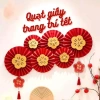 Set 6 Quạt Giấy Đỏ tròn trang trí Tết - Keo dán sẵn, giá chỉ 19.900 VND 4