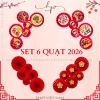 Set 6 Quạt Trang Trí Tết Mẫu Mới 2.026 – Quạt Đỏ Decor Bính Ngọ Giá Chỉ 44.999₫