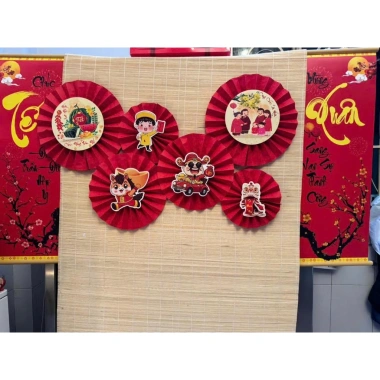Set 6 Quạt Xuân An Khang Thịnh Vượng Trang Trí Tết Bính Ngọ 2.026 Giá Ưu Đãi 55k