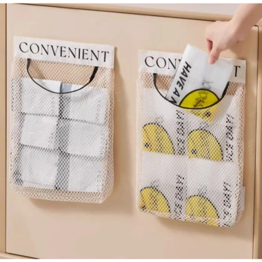 Set 6 túi lưới đa năng đựng đồ dán tường, nhà bếp, đồ lót, tất vớ - Giải pháp lưu trữ tủ 4