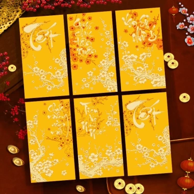 Set 60 Cái Lì Xì May Mắn Nhung Đỏ In Nổi – Giá 59.500 cho Tết Bính Ngọ 2.026