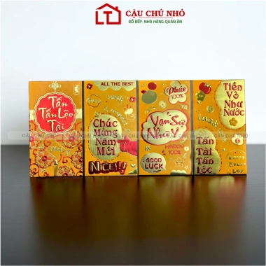 Set 60 Lì Xì Nhung Vàng Sang Trọng - Bao Lì Xì Tết 2.026 Cao Cấp In Chữ Kim Cậu Chủ Nhỏ, Giá chỉ 35.000 VND