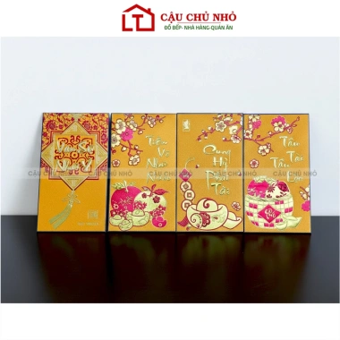 Set 60 Lì Xì Nhung Vàng Sang Trọng - Bao Lì Xì Tết 2.026 Cao Cấp In Chữ Kim Cậu Chủ Nhỏ, Giá chỉ 35.000 VND