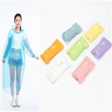 Set 7 Áo Mưa Dạng Nén Mini Có Mũ Trùm Nhiều Màu, Gọn Nhẹ, Tiện Lợi Khi Di Chuyển