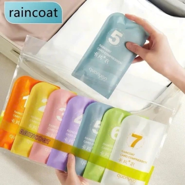 Set 7 áo mưa dùng 1 lần có mũ trùm dày dặn, màu trơn, nhỏ gọn, tiện lợi 58.000₫ 3