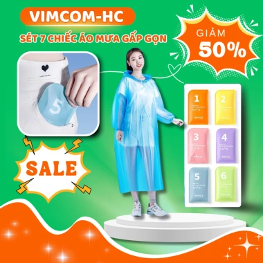 Sét 7 Áo Mưa Dùng 1 Lần Nhỏ Gọn Tiện Dụng – Áo Mưa Du Lịch Gấp Gọn, Giá 70.000đ