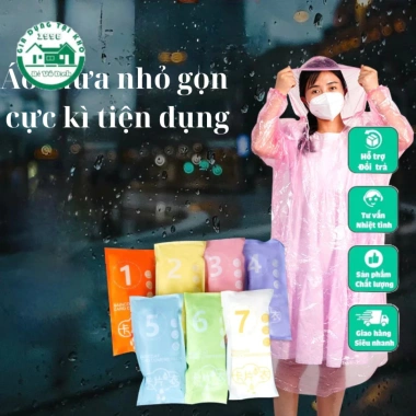 Set 7 áo mưa dùng 1 lần siêu dai, nhỏ gọn, dễ mang theo - Giá chỉ 80.100đ
