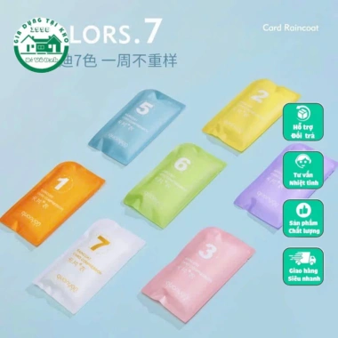Set 7 áo mưa dùng 1 lần siêu dai, nhỏ gọn, dễ mang theo - Giá chỉ 80.100đ