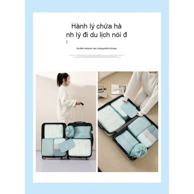 Set 7 túi quần áo, mỹ phẩm du lịch - Nhiều kích thước, giá ưu đãi 113.400 VND