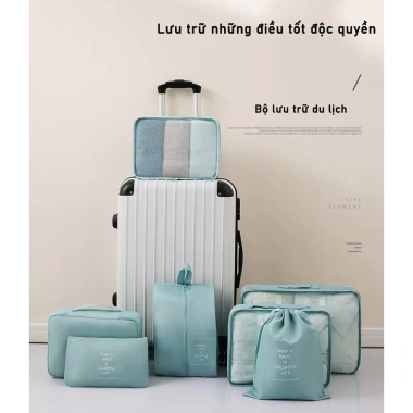 Set 7 túi quần áo, mỹ phẩm du lịch - Nhiều kích thước, giá ưu đãi 113.400 VND