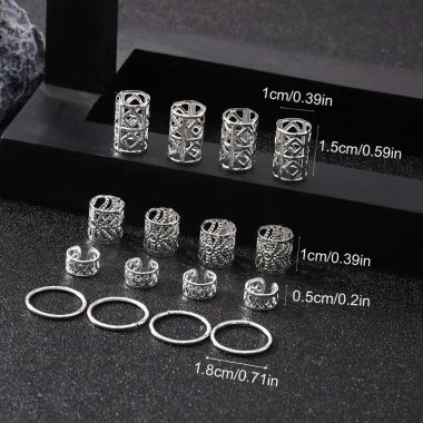 Set 80pcs Nẹp Tóc Dreadlock Boho Mạ Bạc - Kẹp Tóc HipHop Đa Dụng Giá 32.500 4