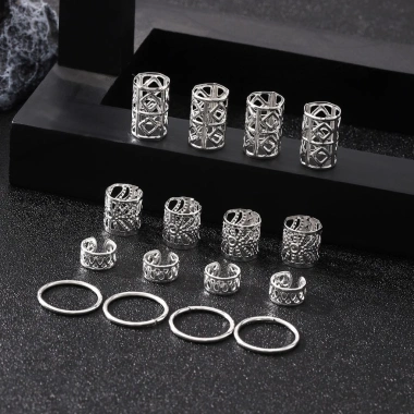 Set 80pcs Nẹp Tóc Dreadlock Boho Mạ Bạc - Kẹp Tóc HipHop Đa Dụng Giá 32.500 8