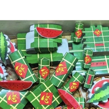 Set 9 Đồ Decor Tết Giấy Bánh Chưng, Bánh Tét, Dưa Hấu 2.026 - Giá chỉ 32.000₫