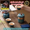 Set ấm trà gốm sứ Gongfu cao cấp phong cách cổ điển, kèm cặp da sang trọng – 180.000₫