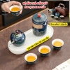 Set ấm trà gốm sứ Gongfu cao cấp phong cách cổ điển, kèm cặp da sang trọng – 180.000₫ 2