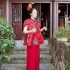 Set áo cách tân phượng đỏ + quần lụa Laviecloset 628 - Giảm giá chỉ 135.000đ