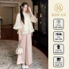 Set Áo Cách Tân Voan Be Thêu Nơ Thanh Yến, Quần Lụa Hồng - Đi Tết 2.026 Giá 325k