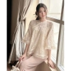 Set Áo Cách Tân Voan Be Thêu Nơ Thanh Yến, Quần Lụa Hồng - Đi Tết 2.026 Giá 325k 3