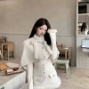 Set Áo Choàng Nơ + Áo Len Tăm + Chân Váy Lông Trắng Chảnh - Mặc Tết, Cưới 800k