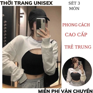 Set áo CRT khoét ngực ôm body + quần jogger ống rộng unisex ulzzang, chỉ 24.000đ 2