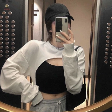 Set áo CRT khoét ngực ôm body + quần jogger ống rộng unisex ulzzang, chỉ 24.000đ 7