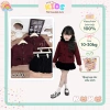Set áo dạ lông cừu cao cấp và quần váy nhung cho bé gái Noel Tết siêu xinh