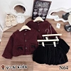 Set áo dạ lông cừu cao cấp và quần váy nhung cho bé gái Noel Tết siêu xinh 4