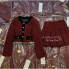 Sét Áo Dạ Tweed Nhung Mix – Chân váy Xếp Ly + Quần, Đẹp Dành Tết Noel, Giá 265k 9