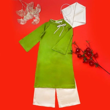 Set áo dài cách tân bé và mẹ, vải lụa cao cấp dáng suông xanh cốm 320k 7 Set áo dài cách tân bé và mẹ, vải lụa cao cấp dáng suông xanh cốm 320k 7