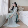 Set áo dài cách tân Du Xuân 2.024 - áo tơ hoa cao cấp đính nơ tàu dọc, quần tuyết nhung suông dài, giảm giá 232k 2