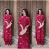 Sét áo dài cách tân du xuân đỏ hiện đại tơ in hoa tay lỡ nơ cổ trụ và quần dài lụa mango 188.005 VND 7