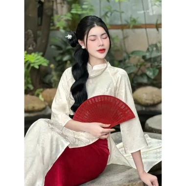 Set áo dài kèm quần lụa cạp chun đa size XS-7XL Giá chỉ 450.000 VNĐ BEMAMS 2