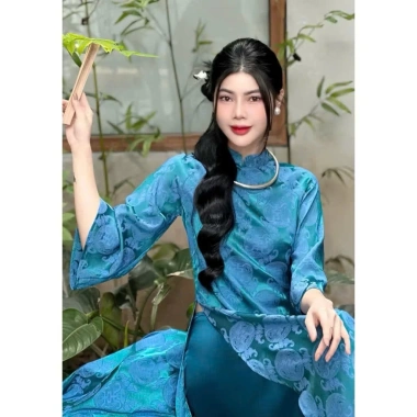 Set áo dài kèm quần lụa cạp chun đa size XS-7XL Giá chỉ 450.000 VNĐ BEMAMS 5
